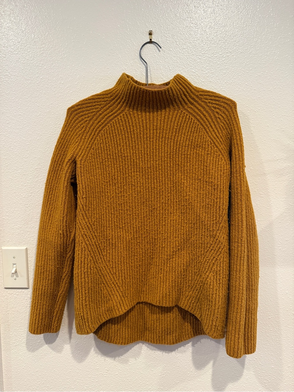 Madewell Ribbed Mock Neck Sweater - Mustard Gold